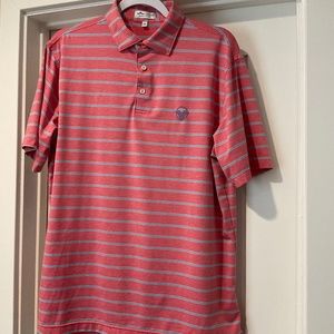 Peter Millar, size-Medium, Salmon w/blue stripe